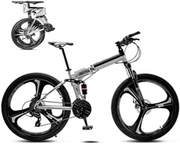 NLRHH Bike Bikes 24-26 inch MTB Bicycle, Unisex Folding Commuter Bike, 30-Speed Gears Foldable Bicycle Bike, Double Disc Brake / White / A Wheel / 26'' 7-14 peng