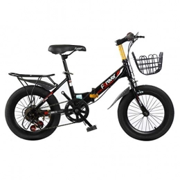 Bikes Folding Bike Bikes Folding bicycle adult mountain outdoor speed boy girl spokes with basket (Color : Black, Size : 20inches)