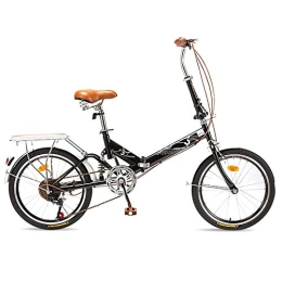 Bikes&.co Folding Bike Bikes Folding MM 20-inch Adult Bicycle, High Carbon Steel Frame And Non-slip Rubber Tires, City Road, Easy To Assemble, 3 Colors (Color : Black)