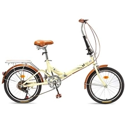 Bikes&.co Folding Bike Bikes Folding MM 20-inch Adult Bicycle, High Carbon Steel Frame And Non-slip Rubber Tires, City Road, Easy To Assemble, 3 Colors (Color : Yellow)