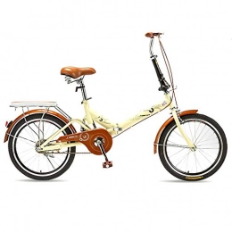 Bikes&.co Folding Bike Bikes Folding MM Small Foldable, 20 Inches, Adult Urban Road Bicycle, High Carbon Steel Frame And Anti-skid Tires, Easy To Assemble, 3 Colors (Color : Yellow)
