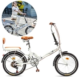 Bikes&.co Bike Bikes Folding MM Small Folding, Adult Urban Road Bicycle, Easy To Assemble, Non-slip Rubber Tires And High Carbon Steel Frame, 20 Inches, 3 Colors (Color : White)