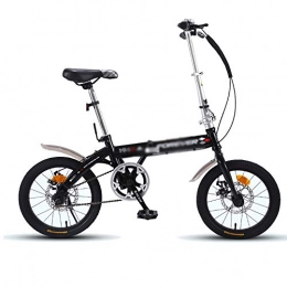Bikes&.co Bike Bikes HAIZHEN -Adult Folding, 16inch Man And Woman Single Speed Double Disc Brake Mountain Bicycle(Color:Black)