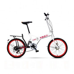 BIKESJN Bike BIKESJN 20 Inch Folding Bicycle Children Ultra Light Portable Men and Women Adults Shock Absorber Bicycle Student Bicycle (Color : White)