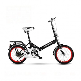 BIKESJN Folding Bike BIKESJN Bicycle Folding Bike for Adult Bicycle Student Bicycle Ultralight Carbon Steel 16 Inch Kids Bicycle ( Color : Black )