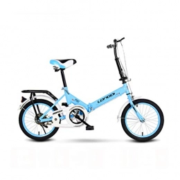 BIKESJN Folding Bike BIKESJN Bicycle Folding Bike for Adult Bicycle Student Bicycle Ultralight Carbon Steel 16 Inch Kids Bicycle ( Color : Blue )