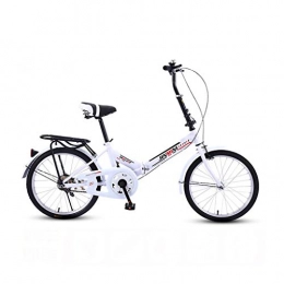 BIKESJN Folding Bike BIKESJN Bicycle Folding Bike for Adult Shock-absorb Bicycle Student Bicyclee Ultralight Carbon Steel 20 Inch ( Color : White , Size : Single speed )