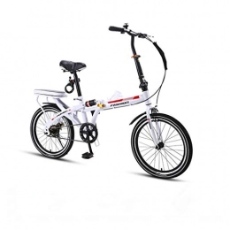 BIKESJN Bike BIKESJN Bike Folding Bicycle Ultra Light Portable Bicycle Shifting Shock Absorption Small Wheel 20 Inch Adult Student Bicycle (Color : White)