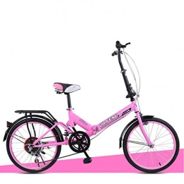 BIKESJN Folding Bike BIKESJN Folding Bicycle Road Bike Adult Male and Female Student Bicycle City Bike ( Color : Pink )
