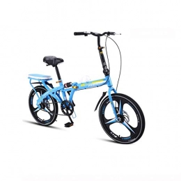 BIKESJN Bike BIKESJN Folding Bicycle Ultra Light Bicycle Portable Bicycle Variable Speed Shock Absorption Small Wheel 20 Inch Students (Color : Blue)