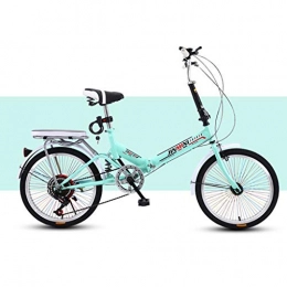BIKESJN Bike BIKESJN Folding Bike Bicycle for Adult Shock-absorb Bicycle Adult Student Single Speed Bicyclee Lightweight Bike ( Color : Green )