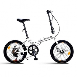 BIKESJN Folding Bike BIKESJN Folding Bike Fully Assembled Bike Portable Shock Absorb Vehicle Male Female Bicycle Variable Speed Bicycle Adult Bicycle 20 Inch (Color : White)