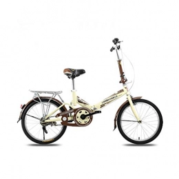 BIKESJN Folding Bike BIKESJN Folding Bike Road Bike Adults Folding Bikes Mini Ultralight Bicycle Shopper Bicycle Students Bike 20 Inch (Color : Cream color)