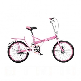 BIKESJN New Folding bicycle 20 inch Folding bike for adult shock absorption Ultralight Compact Bicycle Kid bike student bicycle (Color : Pink)