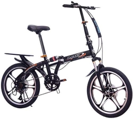 BXU-BG Bike BXU-BG 20 Inch Folding Bicycle - Shock Absorption Double Disc Brakes Shift One Wheel Male And Female Students Adult Bicycle