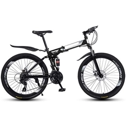 BXU-BG Bike BXU-BG Outdoor sports Folding Mountain Bike 21 Speed Mountain Bike 26 Inches Dual Suspension Bicycle And Double Disc Brake (Color : Black)