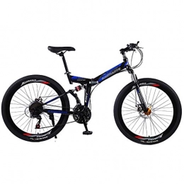 Allround Helmets Bike CAdult Men Women Folding Mountain Bike, 24 * 26in Folding MTB Outroad Bicycles 51-8# Siamese finger dial 21 * 24 * 27 Speed High carbon steel frame with Mechanical disc brake A, 24in21Speed