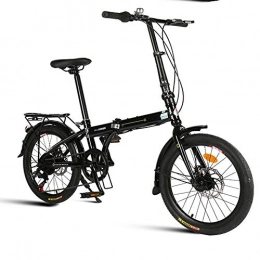 Cacoffay Folding Bike Camp Adult Folding Bike for Men Women 20 inch 7 Speed Orbit Double Disc Brake Portable Bike