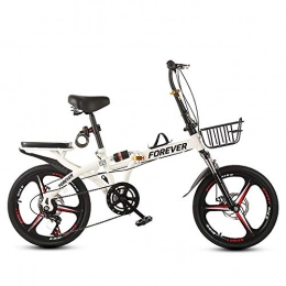 CAPTIANKN Bike CAPTIANKN Men's And Women's Folding Bicycles, Ultra-Lightweight, Comfortable, And Shock-Absorbing, for People Aged 16 And Over, with A Size of 20 Inch, White