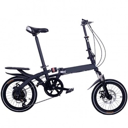 CAPTIANKN Folding Bike CAPTIANKN New Men's And Women's Folding Bicycles, Variable Speed Shock Absorption, Portable Carrying, for People Over 16 Years Old, Size 16 Inch, Black