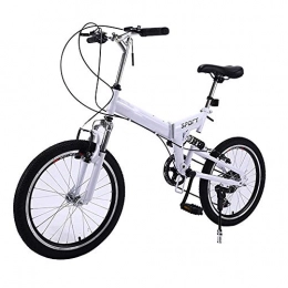 RTRD Folding Bike Carbon Steel Outdoor Sports Folding Bicycle, Mountain Bike 20 inch 7 Speed Variable Adult，Outdoor Riding Trip
