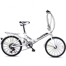 CCLLA Bike CCLLA mountain bikes 20 Inch Lightweight Alloy Folding Bicycle City Commuter Variable Speed Bike, with Colorful Wheel, 13kg - 20AF06B