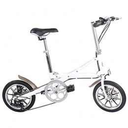CCVL Bike CCVL Folding Bicycle Adult Children Ultra Light Aluminum Alloy Mini Portable Variable Speed Bicycle Suitable For Traveling In The Wild City, White, 14in