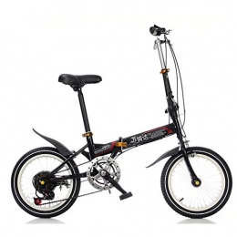 CCVL Folding Bike CCVL Folding Bicycle Adult Children Ultra Light Aluminum Alloy Mini Portable Variable Speed Bike Suitable For Traveling In The Wild City, Black, 16in