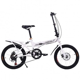 CCVL Bike CCVL Folding Bicycle Adult Children Ultra Light Aluminum Alloy Mini Portable Variable Speed Bike Suitable For Traveling In The Wild City, White