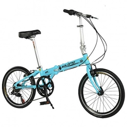 CCVL Folding Bike CCVL Folding Bicycle Adult Children Ultra Light Travel Mini Portable Bike Suitable For Riding In The City, Blue, 20in