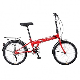 CCVL Folding Bike CCVL Folding Bicycle Adult Children Ultra Light Travel Mini Portable Bike Suitable For Riding In The City, Red, Single speed