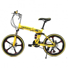 CCVL Folding Bike CCVL Folding Variable Speed Bicycle Adult Children Ultra Light Aluminum Alloy Mini Portable Bicycle Suitable For Traveling In The Wild City, Yellow