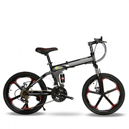 CEALEONE Folding Bike CEALEONE Bike-to-Go Folding Bicycle - 20" Wheel, Rear Hydraulic Shock Suspension, Foldable Pedals, Aluminum Alloy Bike Frame, Black, 21speed
