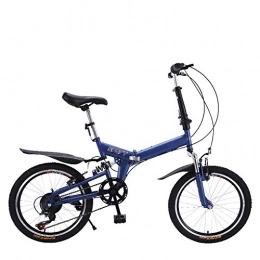 CEALEONE Folding Bike CEALEONE Bike-to-Go Folding Bicycle - 20" Wheel, Rear Hydraulic Shock Suspension, Foldable Pedals, Aluminum Alloy Bike Frame, Blue