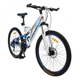WZB Bike Cheapest Folding 26" Wheel Mountain Bike, 24 Speed Small 16" Steel Frame, Unisex, City Commuter Bicycles, White, 24