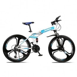 Chenbz Folding Bike Chenbz Outdoor sports Folding mountain bike, 26 inch 27speed variable speed double shock absorption front and rear disc brakes soft tail men adult outdoor riding travel, C (Color : B)