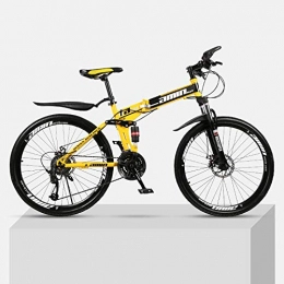 Chengke Yipin Bike Chengke Yipin Mountain bike 24 inch collapsible high carbon steel frame double shock absorption variable speed male and female students off-road bicycle-yellow_21 speed