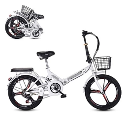 CHHD Folding Bike CHHD Folding Adult Bicycle, 20-inch 6-speed Variable Speed Integrated Wheel, Free Installation Commuter Bicycle, Adjustable and Comfortable Seat Cushion