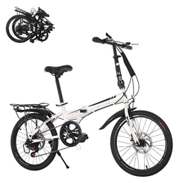 CHHD Folding Bike CHHD Folding Adult Bicycle, 6-speed Variable Speed 20-inch Fast Folding Bicycle, Front and Rear Double Disc Brakes, Adjustable Breathable Seat, High-strength Body