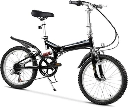 CHHD Folding Bike CHHD Mountain Bikes, Adult Mountain Bikes, 20 Inch 6 Speed Full Suspension Bicycle, High-carbon Steel Frame, Men's Womens Mountain Bicycle, Folding Bicycle, Black