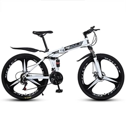 FETION Folding Bike Children's bicycle 26 inch Folding Mountain Bike Full Suspension 24 Speed High-Tensile Carbon Steel Frame MTB with Dual Disc Brake for Men and Women / 8756 ( Color : Style4 , Size : 26inch21 speed )