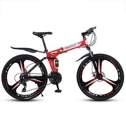 LiRuiPengBJ Bike Children's bicycle 26 Inch Folding Mountain Bike Full Suspension 24 Speed High-Tensile Carbon Steel Frame MTB with Dual Disc Brake for Men and Women ( Color : Style1 , Size : 26inch24 speed )