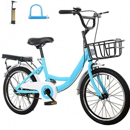SHZICMY Folding Bike Children's Bicycles 20 Inch Variable Speed ​​Mountain Bike Lightweight and Shockproof with Safety Storage Basket Kids Bike for 6-13 Years Old Kids Blue