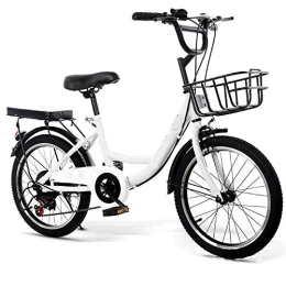 SHZICMY Folding Bike Children's Bicycles 20 Inch Variable Speed ​​Mountain Bike Lightweight and Shockproof with Safety Storage Basket Kids Bike for 6-13 Years Old Kids White