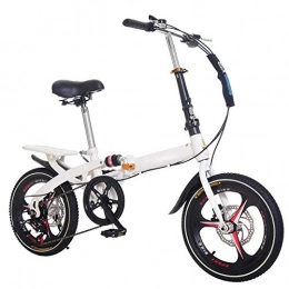 AMEA Bike Children's Folding Mountain Bike, 14 Inch 16 Inch 20 Inch One-Wheel Variable Speed Disc Brake Men's And Women's Folding Bicycle Adult Shock-Absorbing Bicycle, White, 20
