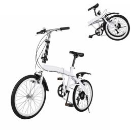 Ciounmb  Ciounmb 20" Folding Bike, 6 Speed, Handle Seat Height Adjustable, 198lbs Bearing Capacity, Dual brakes