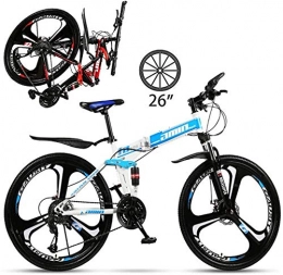 City Bicycle Bike, 26 inch full suspension trekking bike cross trekking bike for adults 21/24/27 speed grip folding bike-21 speed_Blue