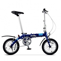 Creing Folding Bike City Bike 14 Inch Single Speed Commuter Bicycle Fold Aluminum Alloy Brake For Unisex Adult, D