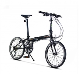 Creing Bike City Bike 20 Inch 18-Speed Commuter Bicycle Fold Aluminum Alloy Brake For Unisex Adult, black