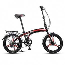 Creing Folding Bike City Bike 20 Inch 7-Speed Commuter Bicycle Fold High Carbon Steel Frame For Unisex Adult, black